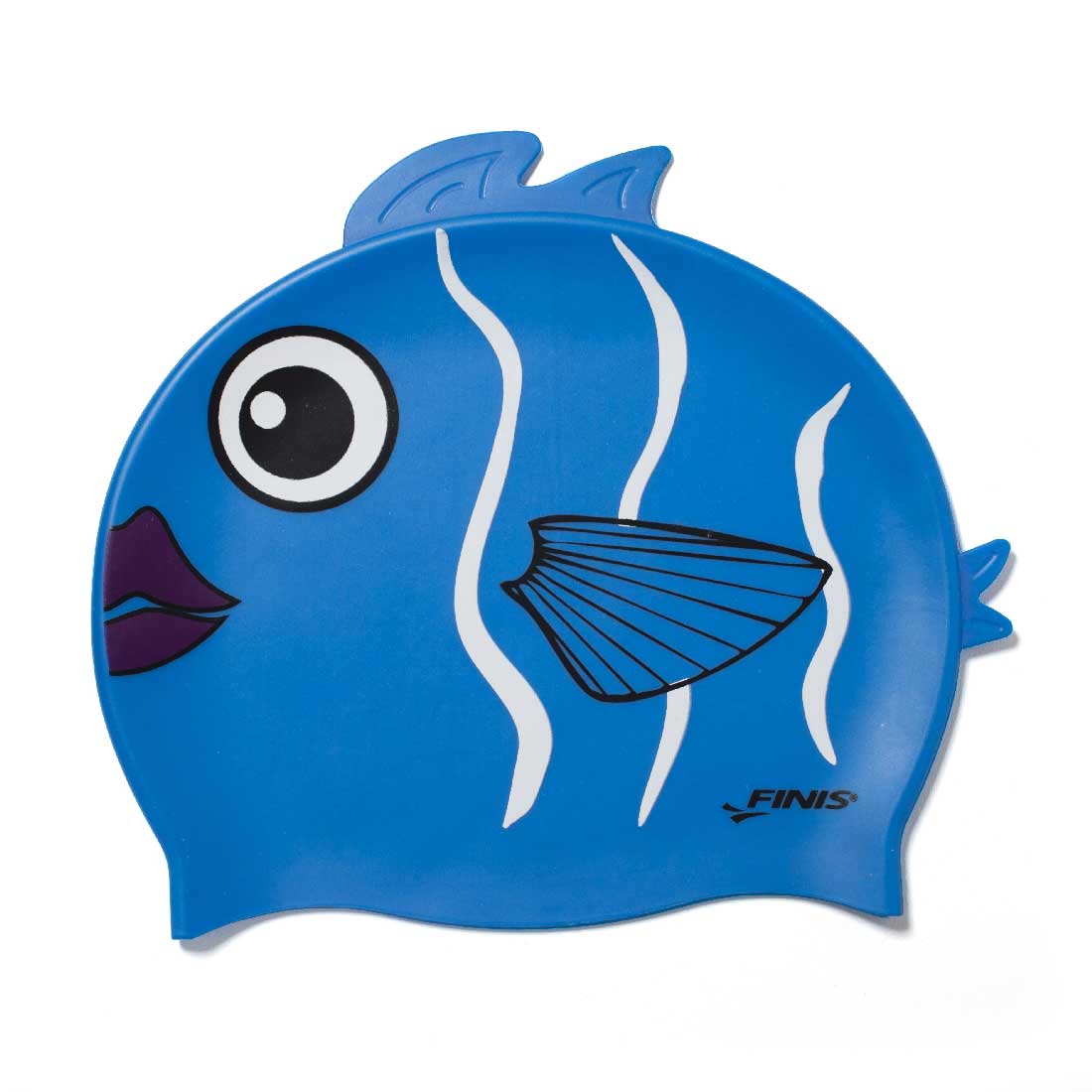 bonnet de bain enfant dessin poisson bleu SILICONE ANIMAL HEAD REEF FISH  CAP FINIS France