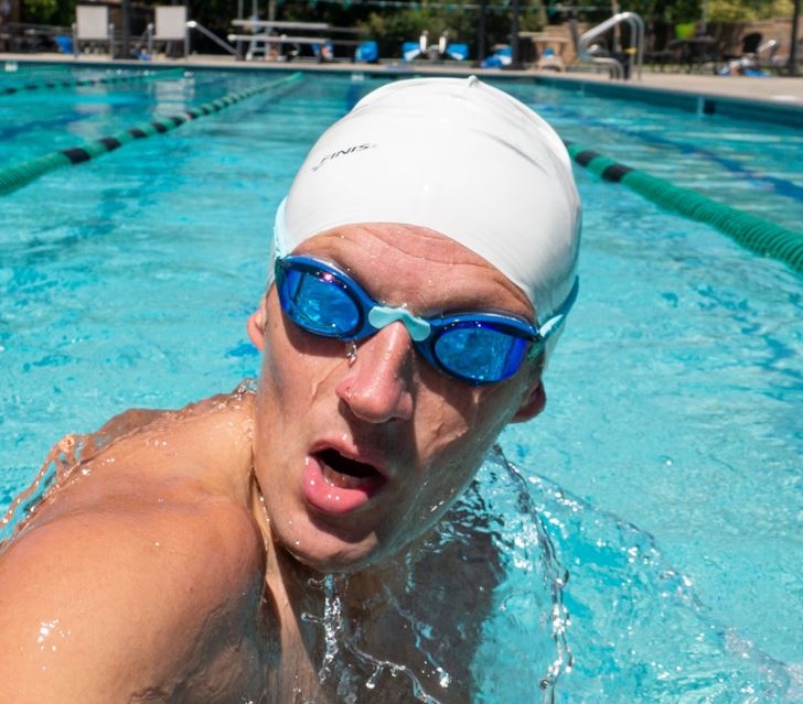 Lunettes de natation + Smart coach SMART GOGGLE KIT BLEU MIROIR FINIS